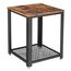 VASAGLE Beistelltisch, Nachttisch im Industrie-Design, Sofatisch mit Gitterablage, stabil, mit Metallgestell, Wohnzimmer, Schlafzimmer, einfach zu montieren, Used Look, Holzoptik Vintage LET41X