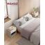 VASAGLE Nachttisch, 2er Set, Beistelltisch, mit Schublade, Griff, offenes Fach, Couchtisch, für Schlafzimmer, Wohnzimmer, naturbeige-klassikweiß LET819T67