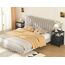 EnHomee Nachttisch 2er Set, Nachttisch mit Stoffschubladen und offenem Holzregal Aufbewahrung, Bett-Beistelltisch mit Metallrahmen, Schwarz/Grau, 15.7 in x 17.7 in x 24 in