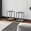 Furinno Simplistic Sofatisch, Couchtisch, Beistelltisch, mit 2 Ebenen, 2-er Set, Französische Eiche/Grau