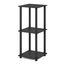 Furinno Simplistic Sofatisch, Couchtisch, Beistelltisch, mit 2 Ebenen, 2-er Set, Americano/Schwarz