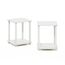 Furinno Simplistic Sofatisch, Couchtisch, Beistelltisch, mit 2 Ebenen, 2-er Set, Weiß/Weiß