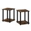 Furinno Simplistic Sofatisch, Couchtisch, Beistelltisch, mit 2 Ebenen, 2-er Set, Bernsteinkiefer/Schwarz
