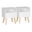 WOLTU® Nachttisch 2er Set Nachtkommode Nachtschrank Beistelltisch Sofatisch, mit Schublade und Offenem Fach, mit Beinen, Holz, Weiß, 40x33,5x50cm(BxTxH), TSR58ws-2