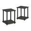 Furinno Simplistic Sofatisch, Couchtisch, Beistelltisch, mit 2 Ebenen, 2-er Set, Espresso/Schwarz
