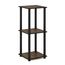 Furinno Simplistic Sofatisch, Couchtisch, Beistelltisch, mit 2 Ebenen, 2-er Set, Columbia-Walnuss/Schwarz
