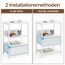 Seventable Nachttisch mit LED & Steckdose, Moderner Nachtschrank mit Stauraum,einfach montierbar, Beistelltisch für Wohnzimmer, Schlafzimmer & kleine Räume, Weiß 2pcs