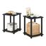 Furinno Simplistic Sofatisch, Couchtisch, Beistelltisch, mit 2 Ebenen, 2-er Set, Americano/Schwarz