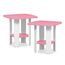 Furinno Simple Design Beistelltisch (2er Set), Holz, Rosa/Weiß, 50.8 x 50.8 x 49.78 cm