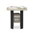 Furinno Simple Design Beistelltisch, Holz, Creme Kunstmarmor/Schwarz, 50.8 x 50.8 x 49.78 cm