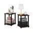 Furinno Simplistic Sofatisch, Couchtisch, Beistelltisch, mit 2 Ebenen, 2-er Set, Bernsteinkiefer/Schwarz