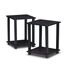 Furinno Simplistic Sofatisch, Couchtisch, Beistelltisch, mit 2 Ebenen, 2-er Set, Dunkle Walnuss