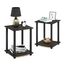 Furinno Simplistic Sofatisch, Couchtisch, Beistelltisch, mit 2 Ebenen, 2-er Set, Espresso/Schwarz