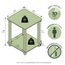 Furinno Simplistic Sofatisch, Couchtisch, Beistelltisch, mit 2 Ebenen, 2-er Set, Bernsteinkiefer/Schwarz