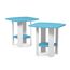 Furinno Simple Design Beistelltisch (2er Set), Holz, Hellblau/Weiß, 50.8 x 50.8 x 49.78 cm