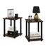 Furinno Simplistic Sofatisch, Couchtisch, Beistelltisch, mit 2 Ebenen, 2-er Set, Columbia-Walnuss/Schwarz