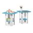 Furinno Simple Design Beistelltisch (2er Set), Holz, Hellblau/Weiß, 50.8 x 50.8 x 49.78 cm
