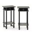 Furinno Hoher Beistelltisch mit Einschüben, Holz, French Oak Grey/Black/Black, 29.49 x 39.5 x 70.41 cm