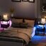 LAKEMID Nachttisch-Set mit Ladestation und Schublade, Beistelltisch mit LED-Lichtleiste in 20 Farben und 2 Ebenen, Regal für Schlafzimmer, Wohnzimmer, Sofa, Couch, Schwarz, 2 Stück