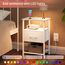 LAKEMID Nachttisch mit Ladestation und Schublade, Beistelltisch mit 20 Farben-LED-Lichtstreifen und 2-lagiges Regal für Schlafzimmer, Wohnzimmer, Sofa, Weiß