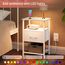 LAKEMID Nachttische mit Ladestation und Schublade, Beistelltisch, Nachttisch mit LED-Lichtleiste in 20 Farben und 2 Ebenen, Regal für Schlafzimmer, Wohnzimmer, Sofa, Couch, Weiß, 2 Stück
