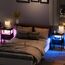 Nachttisch-Set mit Ladestation und Schublade, Beistelltisch, Nachttisch mit LED-Lichtleiste in 20 Farben und 2 Ebenen, Regal für Schlafzimmer, Wohnzimmer, 2 Stück, Rustikales Braun