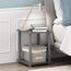 Furinno Simplistic Sofatisch, Couchtisch, Beistelltisch, mit 2 Ebenen, 2-er Set, Französische Eiche/Grau