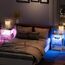 LAKEMID Nachttische mit Ladestation und Schublade, Beistelltisch, Nachttisch mit LED-Lichtleiste in 20 Farben und 2 Ebenen, Regal für Schlafzimmer, Wohnzimmer, Sofa, Couch, Weiß, 2 Stück