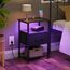 LAKEMID Nachttisch-Set mit Ladestation und Schublade, Beistelltisch mit LED-Lichtleiste in 20 Farben und 2 Ebenen, Regal für Schlafzimmer, Wohnzimmer, Sofa, Couch, Schwarz, 2 Stück