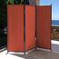 QUICK STAR Paravent 3 Teilig 170 x 165 cm Rotorange - Garten & Balkon Sichtschutz Stellwand Innen & Außen - Raumteiler Trennwand Faltbar Blickdicht & Wetterfest