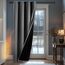 Deconovo Thermovorhang Kälteschutz, Gardinen mit Ösen gegen Kälte, Wärmeisolierend Vorhang Verdunkelung Wohnzimmer, 240x140cm(HöhexBreite), Dunkelgrau, 1 Stück
