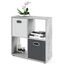 Vicco Raumteiler Tetra, Beton, 72.6 x 72 cm, zur Aufbewahrung und Präsentation von Büchern oder Dekoboxen
