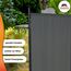 ANGERER Stellwand 178 x 178 cm, Sicht- & Sonnenschutz, Raumtrenner, Innen & Outdoor Büro Balkon/Terrasse, Schlafzimmer, Garten, Made in Germany, waschbare Bezüge, Polyacryl dunkelgrau