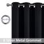2 Platten yakamok isoliert Tülle Noise Blocking Verdunklungsvorhänge mit 2 Bändern für Schlafzimmer/Wohnzimmer, Polyester-Mischgewebe, Jet Black, 52Wx96L