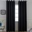 2 Platten yakamok isoliert Tülle Noise Blocking Verdunklungsvorhänge mit 2 Bändern für Schlafzimmer/Wohnzimmer, Polyester-Mischgewebe, Jet Black, 52Wx96L