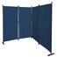 QUICK STAR Paravent 4 Teilig 165 x 220 cm Blau - Garten & Balkon Sichtschutz Stellwand Innen & Außen - Raumteiler Trennwand Faltbar Blickdicht & Wetterfest