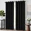 2 Platten yakamok isoliert Tülle Noise Blocking Verdunklungsvorhänge mit 2 Bändern für Schlafzimmer/Wohnzimmer, Polyester-Mischgewebe, Jet Black, 52Wx96L