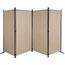 QUICK STAR Paravent 4 Teilig 165 x 220 cm Beige - Garten & Balkon Sichtschutz Stellwand Innen & Außen - Raumteiler Trennwand Faltbar Blickdicht & Wetterfest