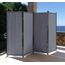 QUICK STAR Paravent 4 Teilig 165 x 220 cm Stoff Raumteiler Trennwand Balkon Sichtschutz Stellwand Faltbar Grau