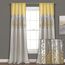 Lush Decor Fenstervorhang, Sternenhimmel, 274,3 cm lang x 106,7 cm breit, Gelb & Grau