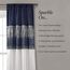 Lush Decor Night Sky Fenstervorhang, Einzelbahn, schicke, zweifarbige Pailletten, glamouröses Funkeln und modernes Farbblock-Design, 106,7 x 160 cm (B x L), Marineblau und Weiß