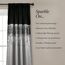 Lush Decor Night Sky Fenstervorhang, Einzelbett, 106,7 cm B x 241,3 cm L, Schwarz und Grau, Paillettenvorhänge, glitzerndes und farbblockiges Design, Moderne Glamour-Dekoration, Lange Vorhänge für