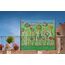 QUICK STAR Paravent Outdoor Wetterfest 180 x 178 cm Green Flowers | Raumteiler Stellwand Innen | Garten & Balkon Sichtschutz Blickdicht