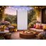 QUICK STAR Paravent Outdoor Wetterfest 180 x 78 cm Weiß | Raumteiler Stellwand Innen | Garten & Balkon Sichtschutz Blickdicht