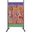 QUICK STAR Paravent Outdoor Wetterfest 180 x 78 cm Retro Flowers | Raumteiler Stellwand Innen | Garten & Balkon Sichtschutz Blickdicht
