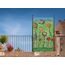 QUICK STAR Paravent Outdoor Wetterfest 180 x 78 cm Green Flowers | Raumteiler Stellwand Innen | Garten & Balkon Sichtschutz Blickdicht