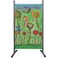QUICK STAR Paravent Outdoor Wetterfest 180 x 78 cm Green Flowers | Raumteiler Stellwand Innen | Garten & Balkon Sichtschutz Blickdicht