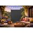 QUICK STAR Paravent Outdoor Wetterfest 150 x 190 cm Grau | Raumteiler Stellwand Innen | Garten & Balkon Sichtschutz Blickdicht