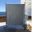 QUICK STAR Paravent Outdoor Wetterfest 150 x 190 cm Grau | Raumteiler Stellwand Innen | Garten & Balkon Sichtschutz Blickdicht