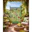 QUICK STAR Paravent Outdoor Wetterfest 180 x 78 cm Green Flowers | Raumteiler Stellwand Innen | Garten & Balkon Sichtschutz Blickdicht
